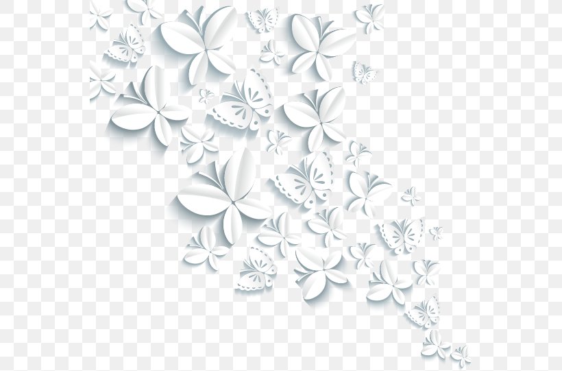 Butterfly Papercutting White, PNG, 558x541px, Butterfly, Black And White, Color, Flower, Monochrome Download Free