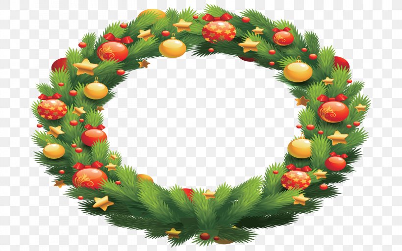 Wreath Christmas Santa Claus Garland, PNG, 2835x1772px, Wreath, Christmas, Christmas Decoration, Christmas Dinner, Christmas Ornament Download Free