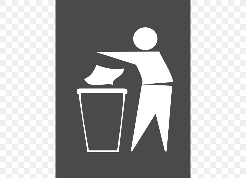 Symbol Waste Container Sign Clip Art, PNG, 450x594px, Symbol, Black And White, Brand, Dumpster, Litter Download Free