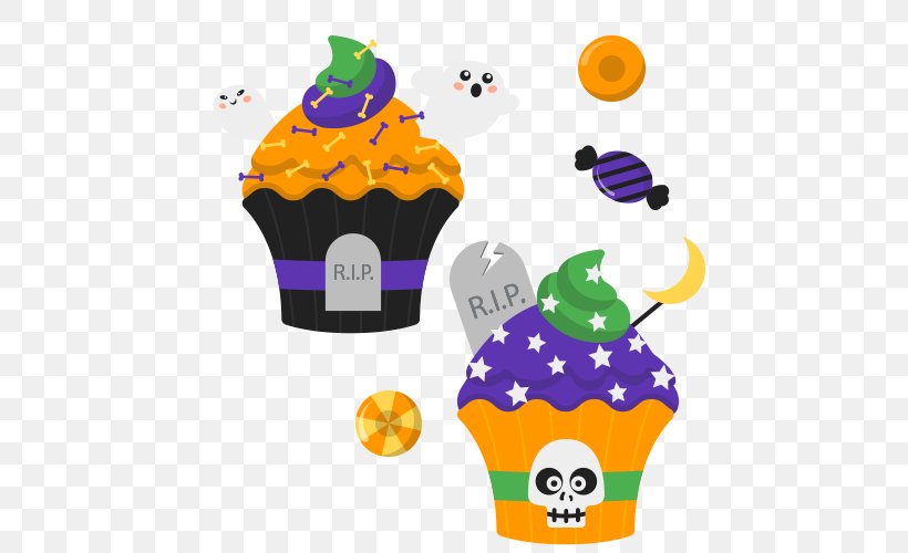 Cupcake Halloween Cake Clip Art, PNG, 500x500px, Cupcake, Candy, Cartoon, Designer, Dessert Download Free