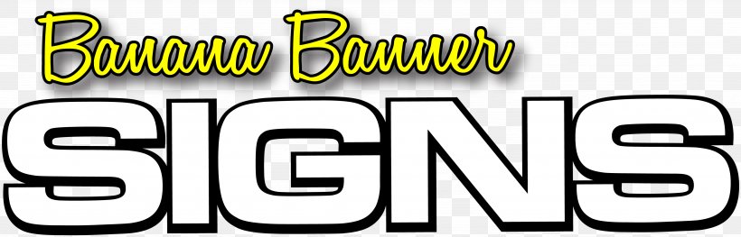 Banana Banner Signs Logo Car Signage, PNG, 3682x1182px, Logo, Alexandria, Area, Automobile Roof, Banner Download Free