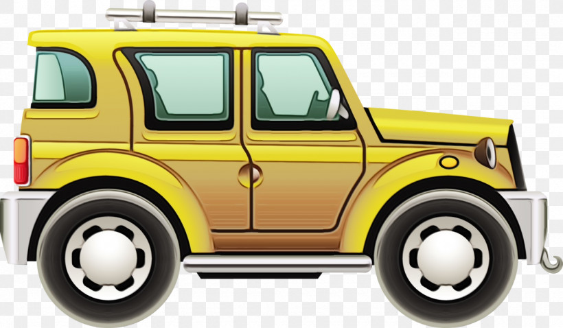 Vehicle Car Cartoon Yellow Transport, PNG, 1280x747px, Watercolor, Car, Cartoon, Paint, Taxi Download Free