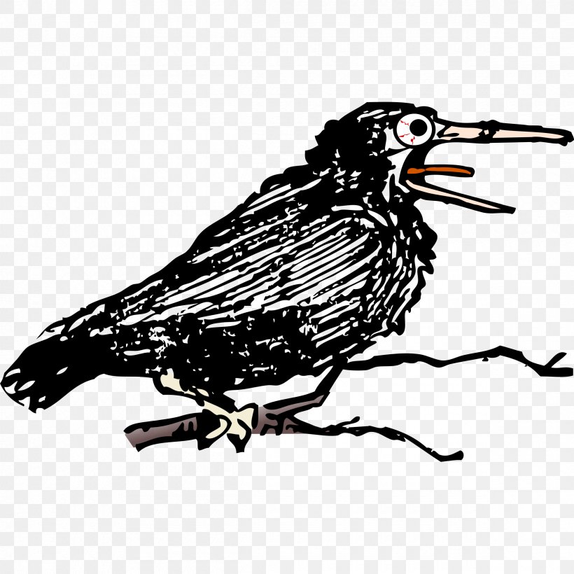 Common Raven Eurasian Magpie Bird Singing, PNG, 2400x2400px, Common Raven, Artwork, Beak, Bird, Black And White Download Free