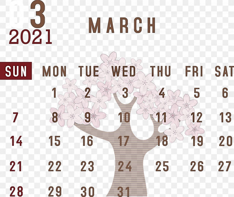 March 2021 Printable Calendar March 2021 Calendar 2021 Calendar, PNG, 3000x2525px, 2021 Calendar, March 2021 Printable Calendar, Calendar System, Geometry, Line Download Free