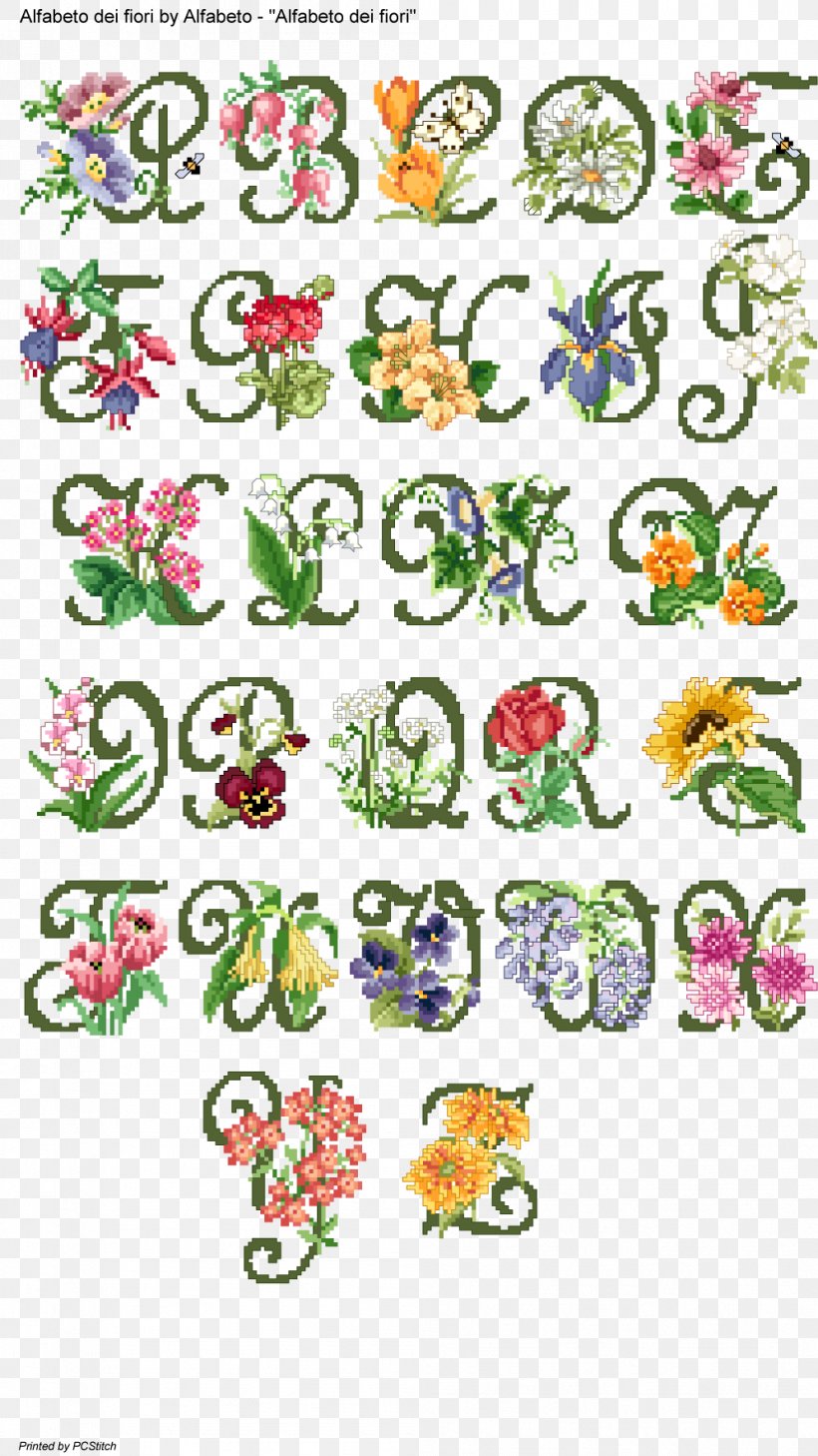 Cross-stitch Embroidery Cross Stitch Flowers Alphabet, PNG, 996x1772px, Crossstitch, Alphabet, Art, Bead, Crochet Download Free