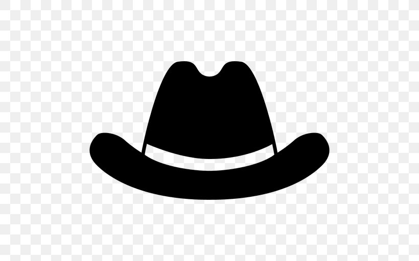 Fedora Cowboy Hat Clip Art, PNG, 512x512px, Fedora, Black And White, Costume, Cowboy, Cowboy Hat Download Free