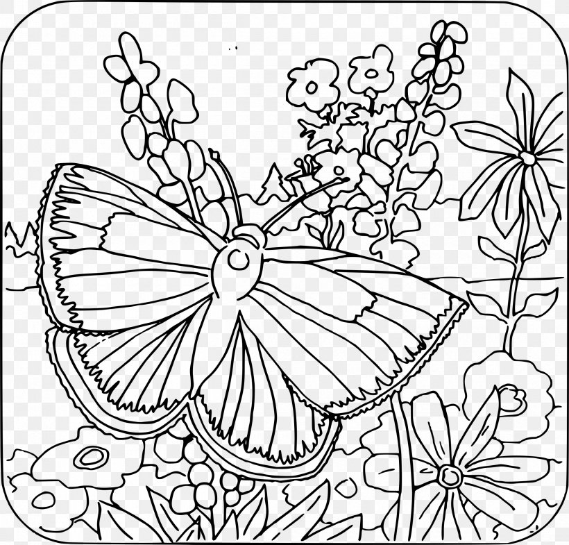 Coloring Book Child Adult Butterfly Page, PNG, 2400x2298px, Coloring Book, Adult, Area, Art, Black And White Download Free