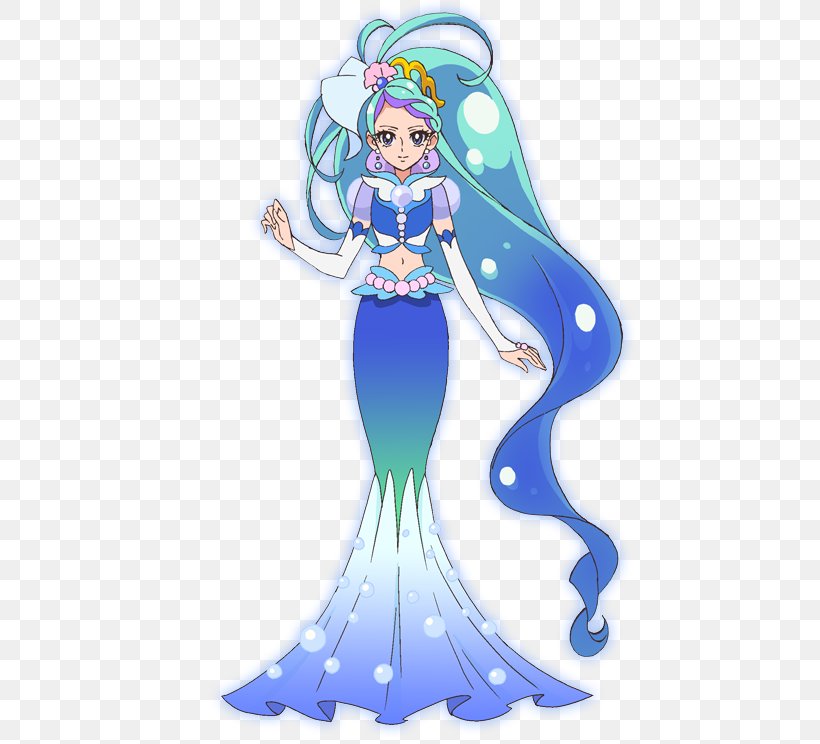 Cure Mermaid Cure Flora Cure Twinkle Pretty Cure Tsubomi Hanasaki, PNG, 491x744px, Watercolor, Cartoon, Flower, Frame, Heart Download Free