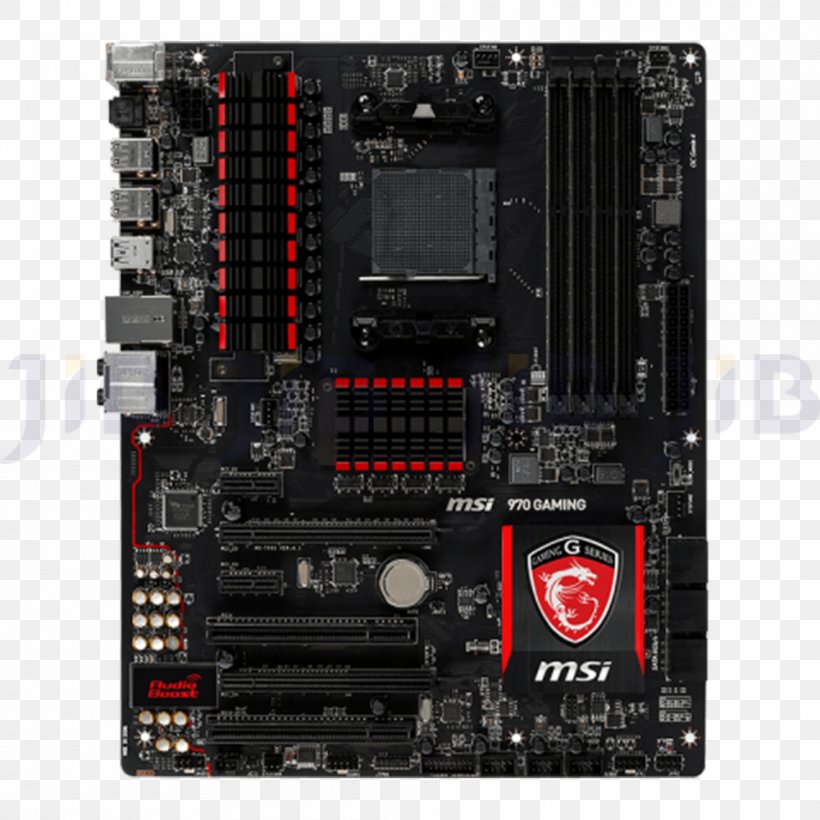 MSI 970 Gaming Motherboard ATX Socket AM3+ Central Processing Unit, PNG, 1000x1000px, Msi 970 Gaming, Amd Fx, Atx, Central Processing Unit, Computer Case Download Free