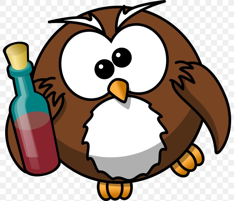 Owl Bird Cartoon Clip Art, PNG, 800x704px, Owl, Alcohol Intoxication, Alcoholic Beverage, Artwork, Beak Download Free