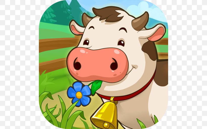 Jolly Days Farm: Time Management Game Top Farm Green Farm 3 My Free Farm 2, PNG, 512x512px, Top Farm, Android, Art, Cartoon, Cattle Like Mammal Download Free