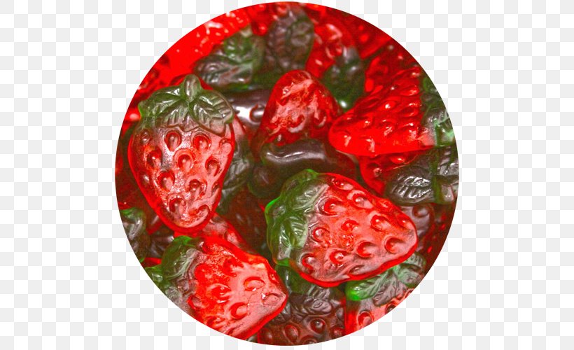 Strawberry Gummi Candy Food Haribo, PNG, 500x500px, Strawberry, Berry, Candy, Corn Syrup, Flavor Download Free
