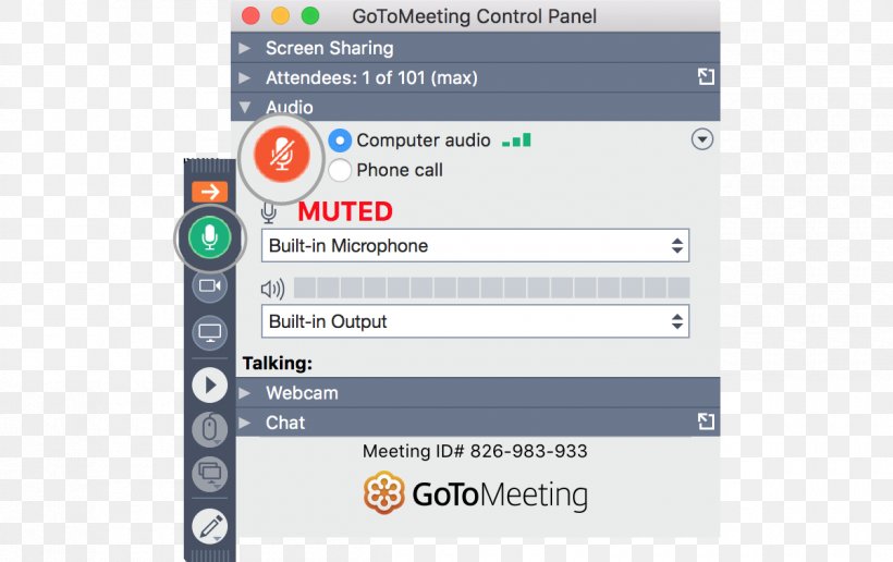 GoToMeeting Desktop Sharing Menu Bar, PNG, 1200x756px, Gotomeeting, Button, Control Panel, Desktop Sharing, Electronics Download Free