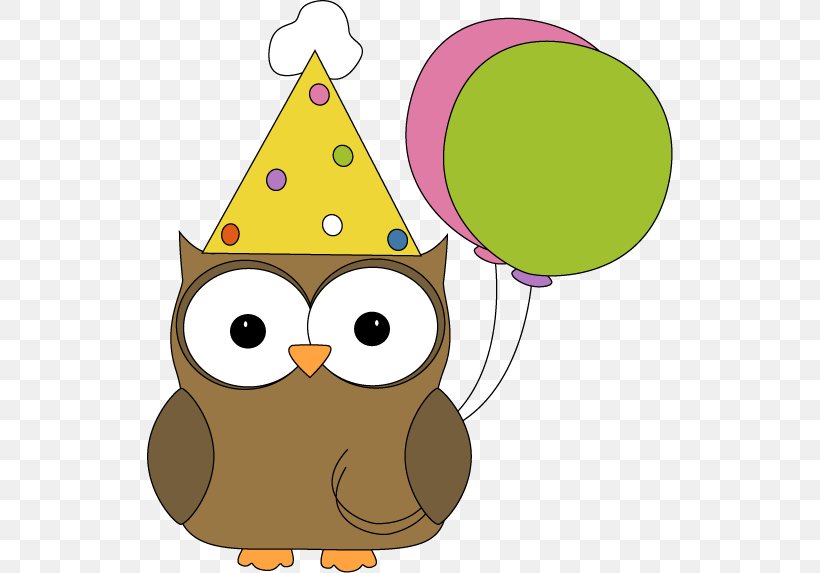 Owl Party Birthday Clip Art, PNG, 526x573px, Owl, Area, Beak, Bird, Bird Of Prey Download Free