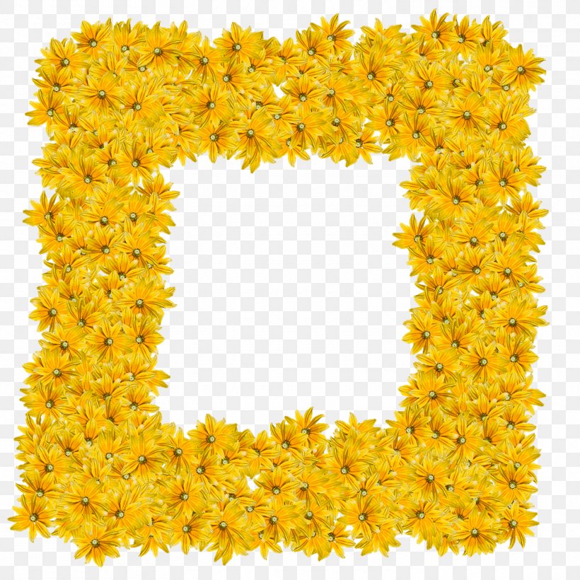 Flower Wreath Frame, PNG, 1500x1500px, Yellow, Common Sunflower, Cut Flowers, Daffodil, Film Frame Download Free