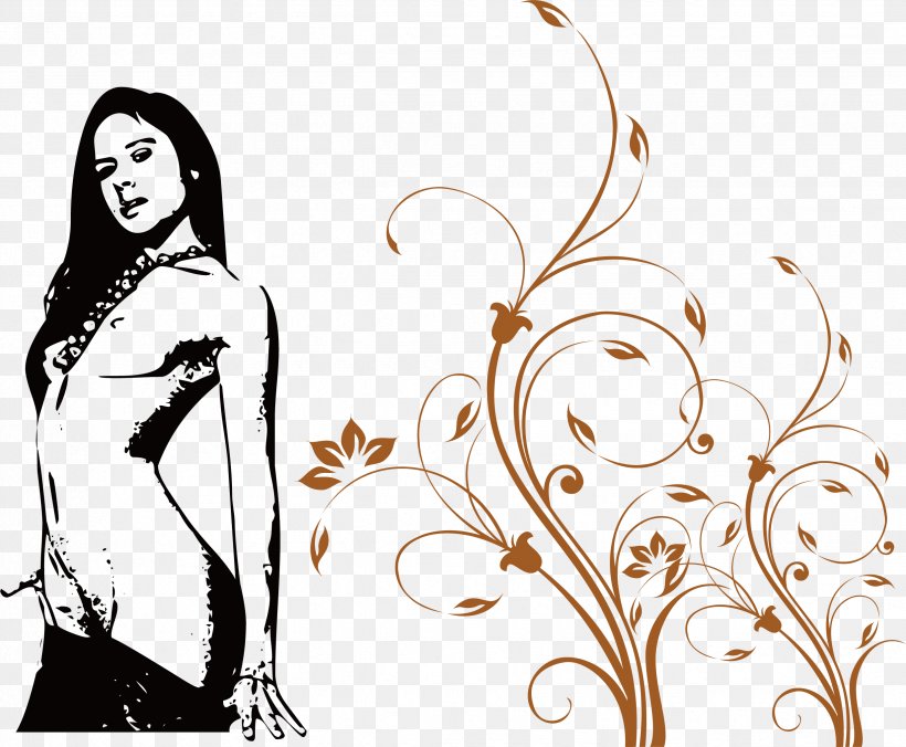 Graphic Design Sticker Wall Decal Woman, PNG, 2472x2039px, Watercolor, Cartoon, Flower, Frame, Heart Download Free