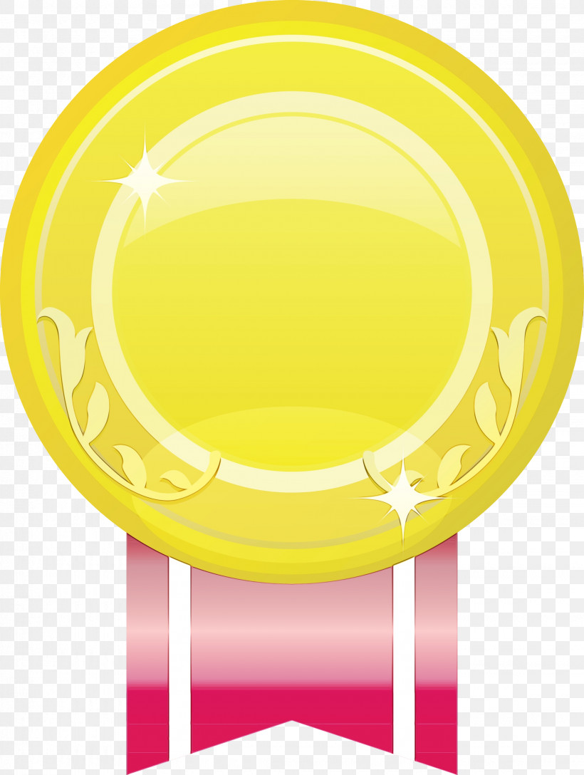 Yellow Dishware Tableware Circle Magenta, PNG, 2260x3000px, Gold Badge, Blank Badge, Circle, Dishware, Magenta Download Free