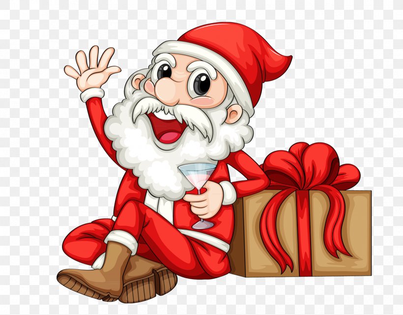 Santa Claus Gift Illustration, PNG, 2421x1894px, Santa Claus, Art, Cartoon, Christmas, Christmas Card Download Free
