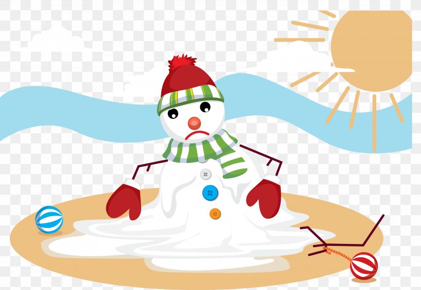 Snowman Melting Euclidean Vector Illustration, PNG, 4666x3224px, Snowman, Art, Cartoon, Christmas, Christmas Ornament Download Free