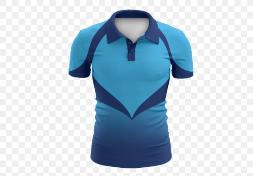 T-shirt Sport Jersey Polo Shirt Cricket, PNG, 570x570px, Tshirt, Active Shirt, Blue, Cobalt Blue, Collar Download Free