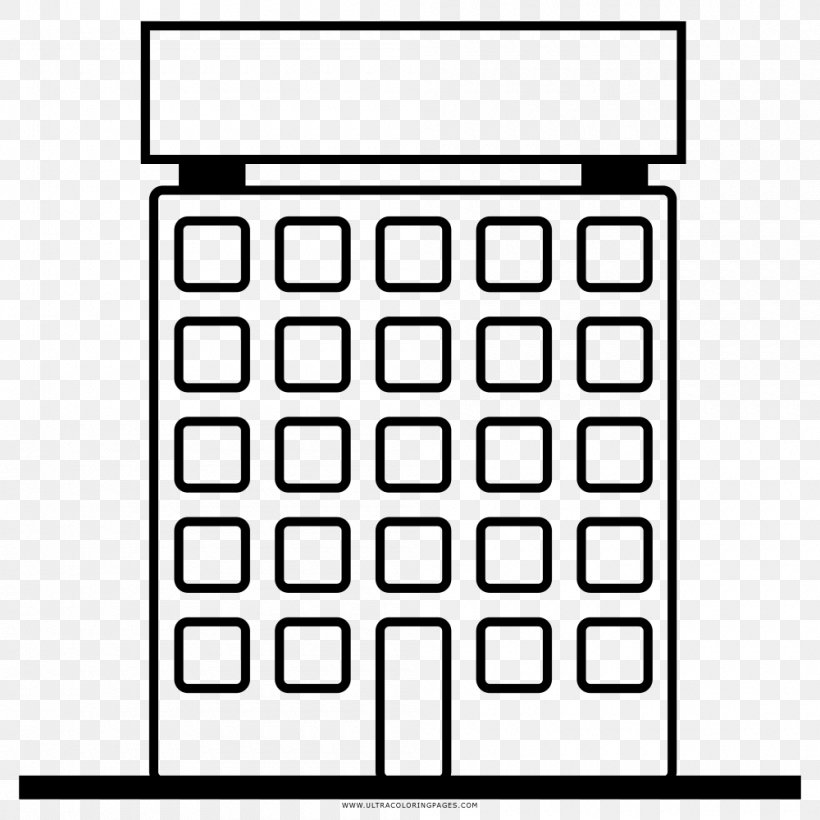 Building Coloring Book Drawing Skyscraper, PNG, 1000x1000px, Building, Area, Black, Black And White, Brand Download Free