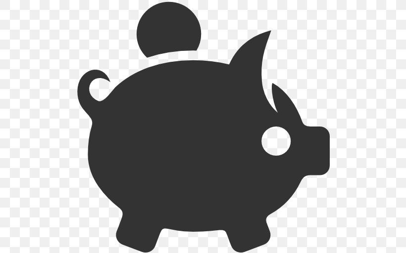 Saving Money Piggy Bank Finance, PNG, 512x512px, Saving, Bank, Black, Black And White, Budget Download Free