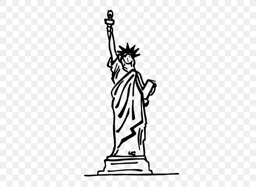 Statue Of Liberty Drawing Eiffel Tower Painting, PNG, 600x600px, Statue Of Liberty, Area, Art, Artwork, Black And White Download Free
