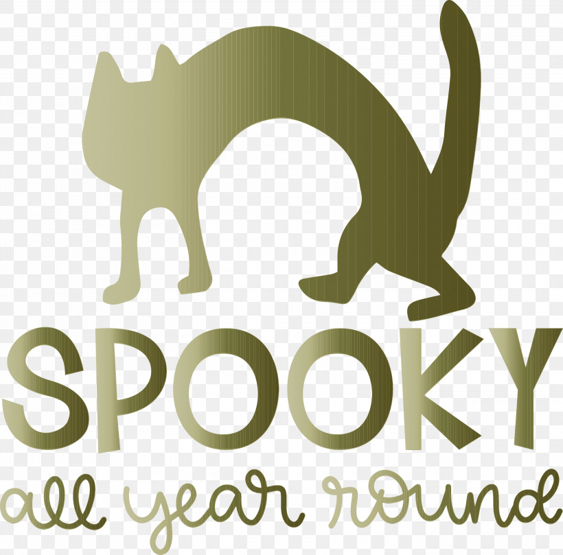 Cat Logo Font Tail Dog, PNG, 3000x2960px, Spooky, Biology, Cat, Dog, Halloween Download Free