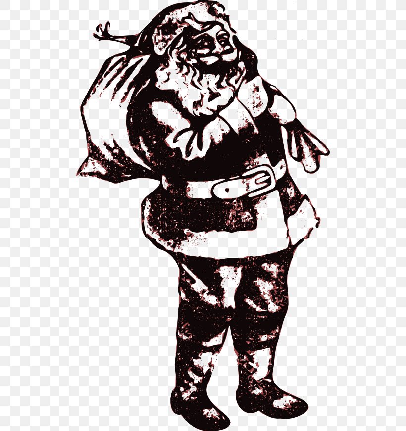 Santa Claus Line Art Clip Art, PNG, 512x871px, Santa Claus, Art, Black And White, Christmas, Christmas Card Download Free