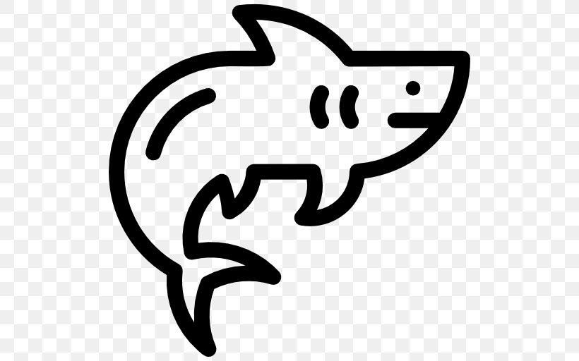 Aquatic Animals, PNG, 512x512px, Shark, Area, Black, Black And White, Line Art Download Free