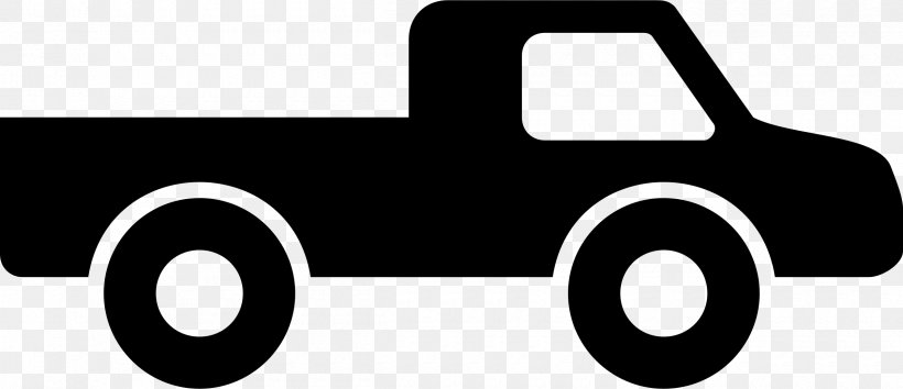 Pickup Truck Car Semi-trailer Truck Clip Art, PNG, 2400x1038px, Pickup Truck, Black And White, Brand, Car, Logo Download Free
