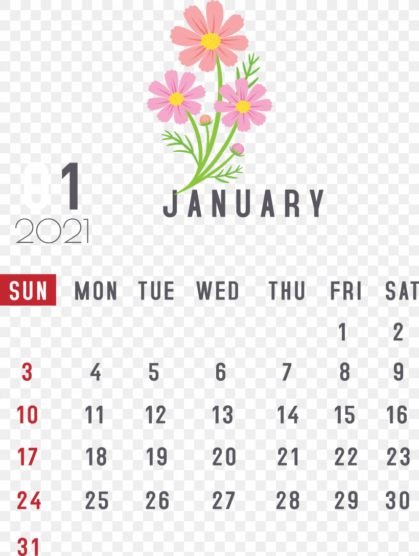 January 2021 Printable Calendar January Calendar, PNG, 2261x3000px, 2021 Calendar, January, Biology, Calendar System, Digital Media Player Download Free