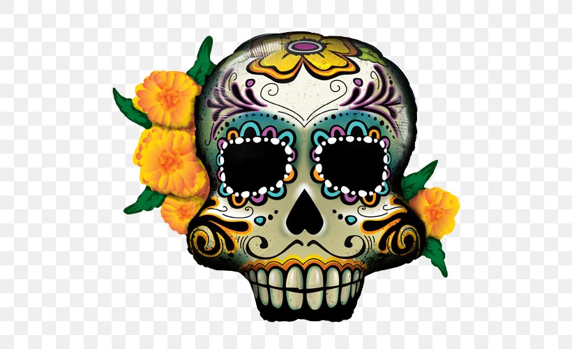 La Calavera Catrina Day Of The Dead Balloon Skull, PNG, 500x500px, 31 October, Calavera, Balloon, Bone, Centrepiece Download Free