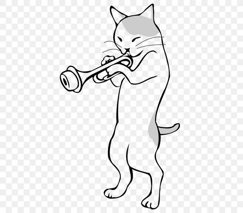 Cat Clip Art Trumpet Image Musical Instruments, PNG, 540x720px, Watercolor, Cartoon, Flower, Frame, Heart Download Free
