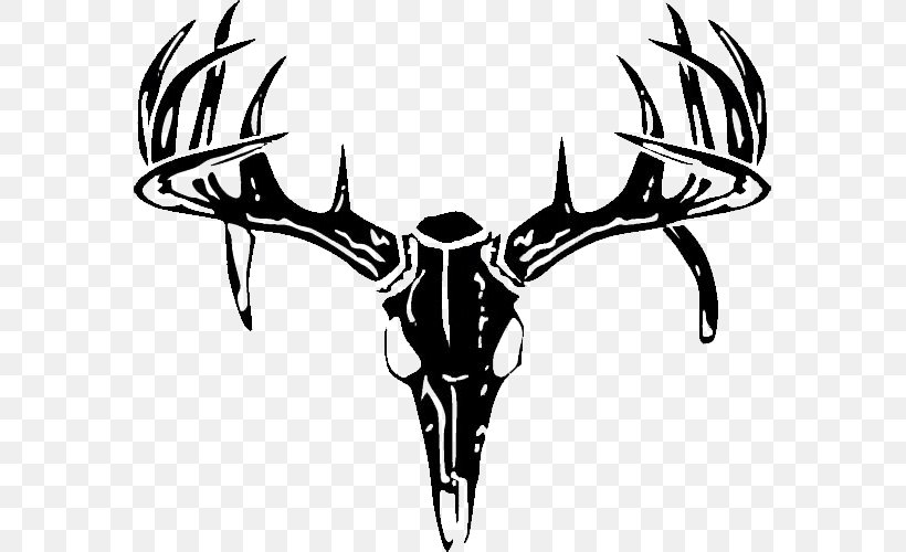 White-tailed Deer Decal Sticker Hunting, PNG, 577x500px, Deer, Antler, Black And White, Bone, Cattle Like Mammal Download Free