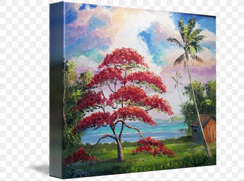 Royal Poinciana Oil Painting Reproduction Fine Art Watercolor Painting, PNG, 650x608px, Royal Poinciana, Acrylic Paint, Art, Artist, Artwork Download Free