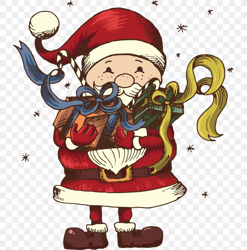 Santa Claus Christmas Tattoo Illustration, PNG, 3848x3900px, Santa Claus, Abziehtattoo, Art, Cartoon, Christmas Download Free