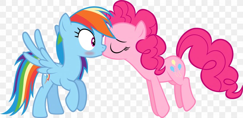 Pinkie Pie Rainbow Dash Stranger Than Fan Fiction Horse My Little Pony: Friendship Is Magic, PNG, 2874x1405px, Watercolor, Cartoon, Flower, Frame, Heart Download Free