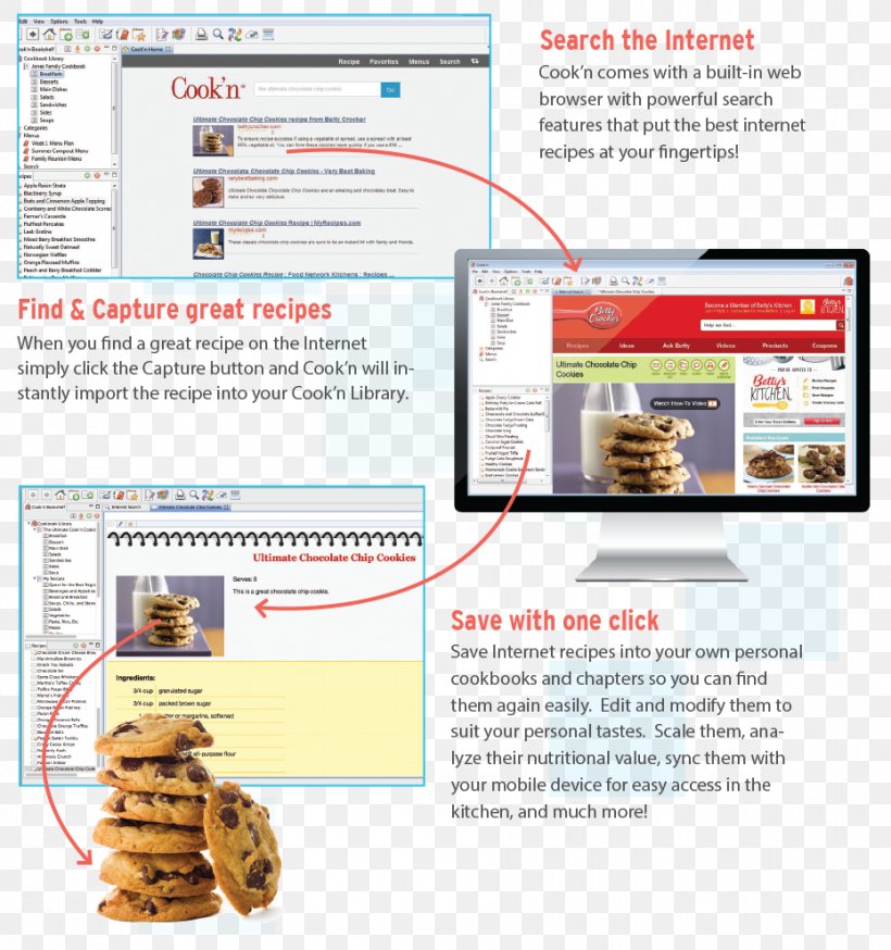 Recipe Organizer Literary Cookbook Cooking Chocolate Chip Cookie, PNG, 930x992px, Recipe, Chocolate, Chocolate Chip Cookie, Computer Software, Cooking Download Free