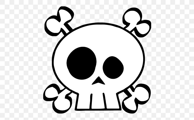 Calavera Skull And Crossbones Clip Art, PNG, 510x510px, Calavera, Area, Black, Black And White, Bone Download Free