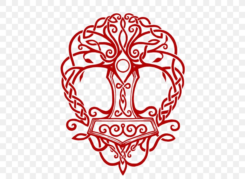 Mjölnir Yggdrasil Tree Of Life Norse Mythology Odin, PNG, 600x600px, Mjolnir, Area, Celtic Art, Celtic Sacred Trees, Giant Download Free