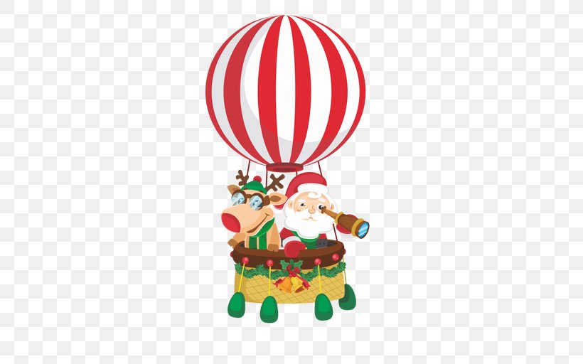Santa Claus Christmas Ornament Hot Air Balloon Père Noël, PNG, 512x512px, Santa Claus, Balloon, Christmas, Christmas Decoration, Christmas Elf Download Free