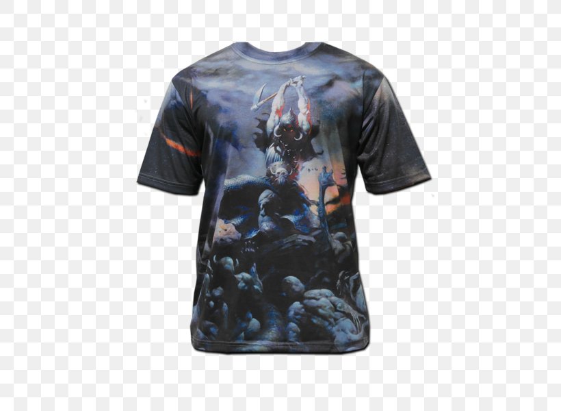 Death Dealer II T-shirt Painting Frank Frazetta's Death Dealer, PNG, 493x600px, Death Dealer, Active Shirt, Art, Artist, Blue Download Free