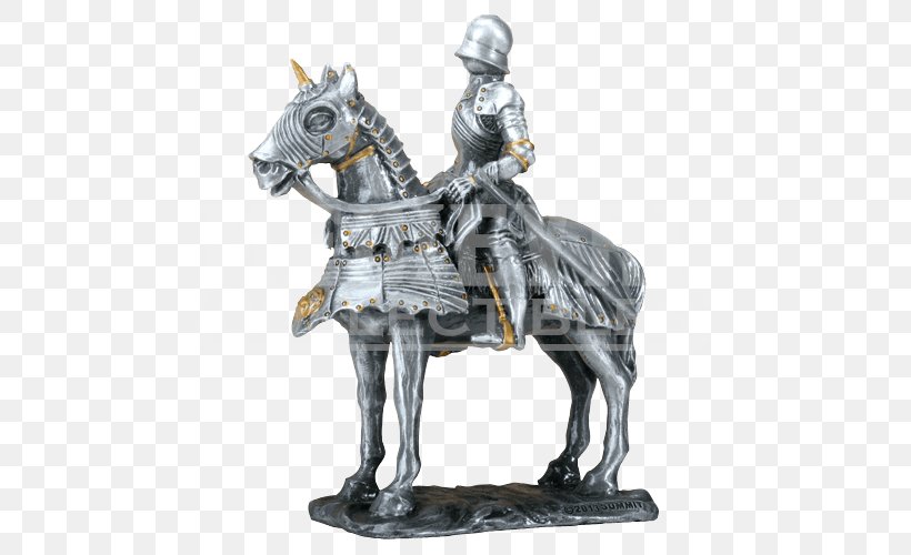 Middle Ages Knight Crusades Plate Armour Figurine, PNG, 500x500px, Middle Ages, Armour, Bronze, Bronze Sculpture, Caparison Download Free
