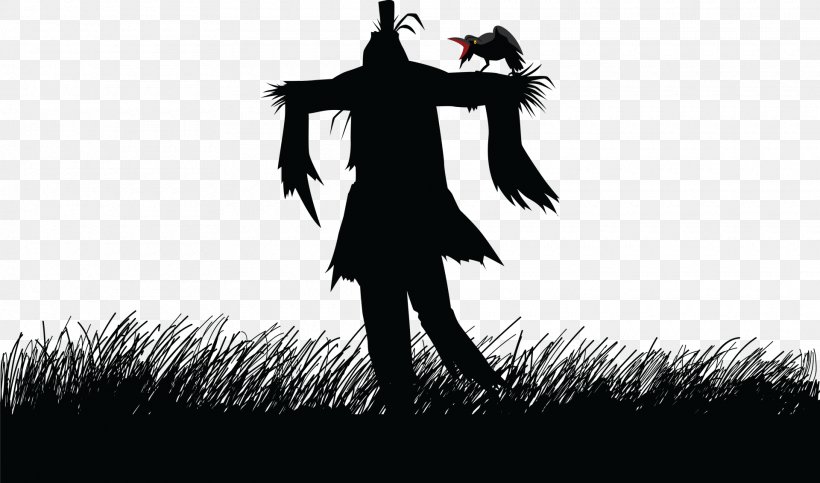 Scarecrow Royalty-free, PNG, 1920x1133px, Scarecrow, Art, Black And White, Black Hair, Crow Download Free
