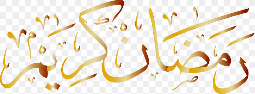 Calligraphy Yellow Line Meter M, PNG, 3000x1110px, Ramadan Kareem, Calligraphy, Geometry, Line, M Download Free