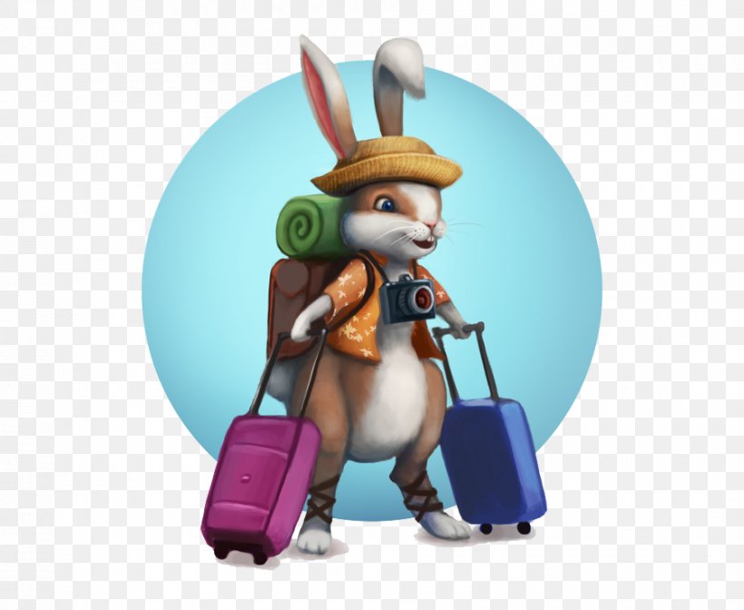 Travel Rabbit Suitcase Illustration, PNG, 900x738px, Travel, Art, Backpacking, Deviantart, Digital Painting Download Free