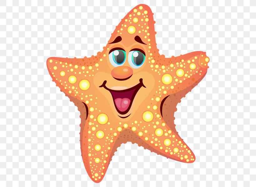 Orange, PNG, 546x600px, Starfish, Cartoon, Orange, Smile, Star Download Free