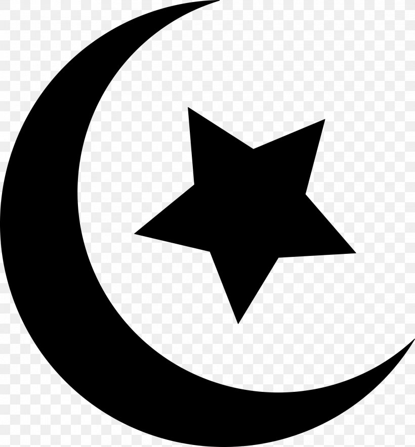 Star And Crescent Symbol Clip Art, PNG, 2226x2400px, Star And Crescent, Artwork, Black And White, Crescent, Monochrome Download Free