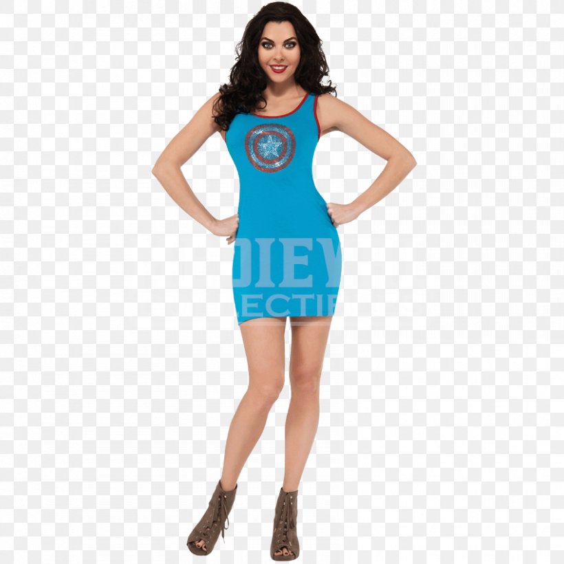 Captain America American Dream Costume Marvel Comics Woman, PNG, 850x850px, Captain America, American Dream, Blue, Clothing, Cocktail Dress Download Free